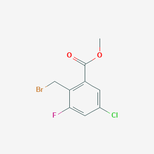 molecular formula C9H7BrClFO2 B13915520 Methyl 2-(bromomethyl)-5-chloro-3-fluorobenzoate 