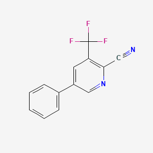 molecular formula C13H7F3N2 B1391553 2-Cyano-5-phenyl-3-(trifluoromethyl)pyridine CAS No. 1214373-39-3