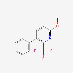 molecular formula C13H10F3NO B1391555 6-Methoxy-3-phenyl-2-(trifluoromethyl)pyridine CAS No. 1214336-31-8