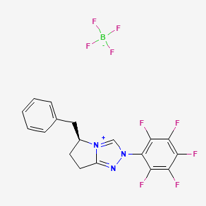 (S)-5-Benzyl-2-(perfluorophenyl)-6,7-dihydro-5H-pyrrolo[2,1-c][1,2,4]triazol-2-ium tetrafluoroborate