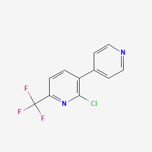 molecular formula C11H6ClF3N2 B1391558 2-Chloro-3-(pyridin-4-yl)-6-(trifluoromethyl)pyridine CAS No. 1214355-04-0