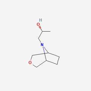 molecular formula C9H17NO2 B13915582 (2R)-1-(3-Oxa-8-azabicyclo[3.2.1]octan-8-YL)propan-2-OL 