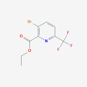 molecular formula C9H7BrF3NO2 B1391563 3-溴-6-(三氟甲基)-2-吡啶甲酸乙酯 CAS No. 1214363-72-0