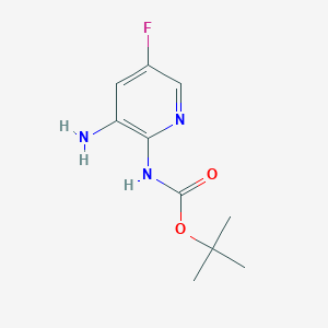 molecular formula C10H14FN3O2 B13915672 Tert-butyl (3-amino-5-fluoropyridin-2-yl)carbamate 