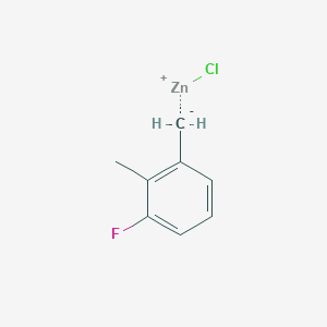 molecular formula C8H8ClFZn B13915728 3-Fluoro-2-methylbenzylzinc chloride 