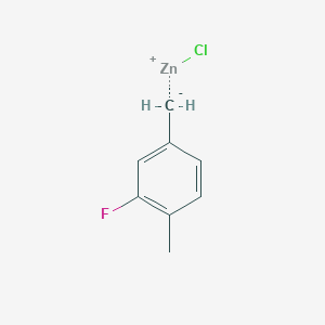 molecular formula C8H8ClFZn B13915767 3-Fluoro-4-methylbenzylzinc chloride 