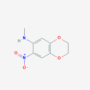 molecular formula C9H10N2O4 B1391577 N-甲基-7-硝基-2,3-二氢-1,4-苯并二氧杂环-6-胺 CAS No. 1211503-74-0