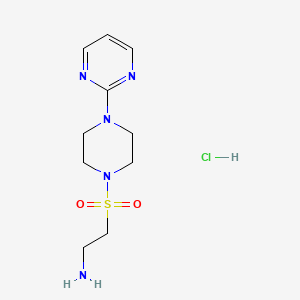 molecular formula C10H18ClN5O2S B1391579 2-((4-(Pyrimidin-2-yl)piperazin-1-yl)sulfonyl)ethanamine hydrochloride CAS No. 1245569-97-4