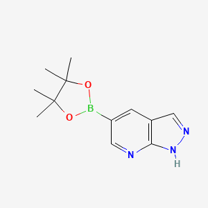 molecular formula C12H16BN3O2 B1391580 5-(4,4,5,5-Tetramethyl-1,3,2-dioxaborolan-2-yl)-1H-pyrazolo[3,4-b]pyridine CAS No. 1093819-50-1