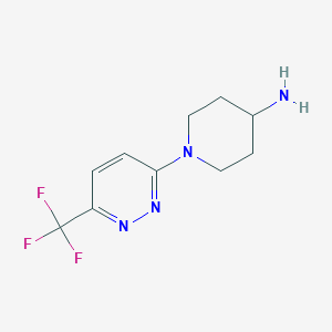 molecular formula C10H13F3N4 B1391581 1-[6-(三氟甲基)吡啶并氮杂-3-基]哌啶-4-胺 CAS No. 1211538-96-3