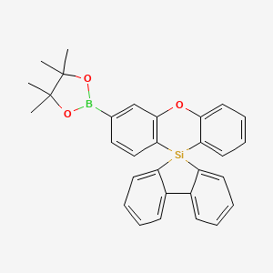 molecular formula C30H27BO3Si B13915820 3-(4,4,5,5-Tetramethyl-1,3,2-dioxaborolan-2-yl)spiro[benzo[b][1,4]benzoxasiline-10,5'-benzo[b][1]benzosilole] 