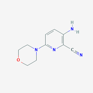 molecular formula C10H12N4O B1391585 3-氨基-6-吗啉-4-基吡啶-2-腈 CAS No. 1215366-55-4