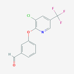 molecular formula C13H7ClF3NO2 B1391586 3-{[3-氯-5-(三氟甲基)吡啶-2-基]氧基}苯甲醛 CAS No. 950994-20-4