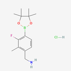 (3-Fluoro-2-methyl-4-(4,4,5,5-tetramethyl-1,3,2-dioxaborolan-2-yl)phenyl)methanamine hydrochloride