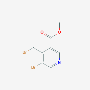 molecular formula C8H7Br2NO2 B13915898 Methyl 5-bromo-4-(bromomethyl)nicotinate 