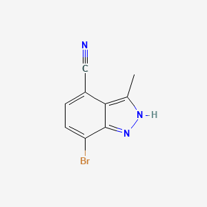 molecular formula C9H6BrN3 B13915958 7-Bromo-3-methyl-1H-indazole-4-carbonitrile 