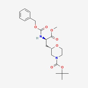 molecular formula C21H30N2O7 B13916050 tert-butyl (2S)-2-[(2R)-2-(benzyloxycarbonylamino)-3-methoxy-3-oxo-propyl]morpholine-4-carboxylate 