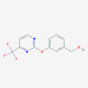 molecular formula C12H9F3N2O2 B1391609 (3{[4-(三氟甲基)嘧啶-2-基]氧基}苯基)甲醇 CAS No. 1215524-83-6