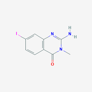 molecular formula C9H8IN3O B13916101 2-Amino-7-iodo-3-methylquinazolin-4(3H)-one 