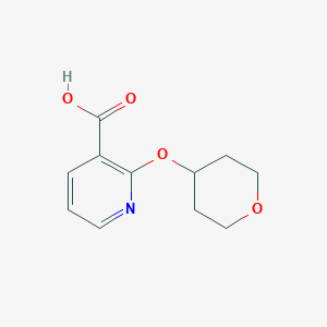 molecular formula C11H13NO4 B1391612 2-(四氢-2H-吡喃-4-氧基)烟酸 CAS No. 1208088-61-2