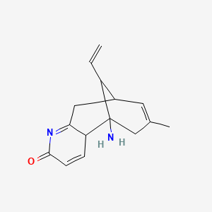 molecular formula C15H18N2O B13916154 1-Amino-13-ethenyl-11-methyl-6-azatricyclo[7.3.1.02,7]trideca-3,6,10-trien-5-one 