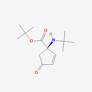 molecular formula C14H23NO3 B1391616 tert-Butyl (1R)-1-(tert-Butylamino)-4-oxocyclopent-2-ene-1-carboxylate CAS No. 1235439-89-0