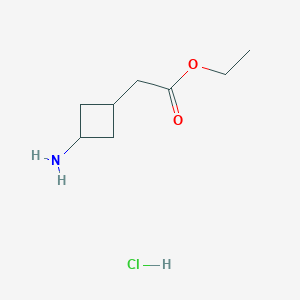 molecular formula C8H16ClNO2 B13916181 Ethyl 2-(3-aminocyclobutyl)acetate hydrochloride 