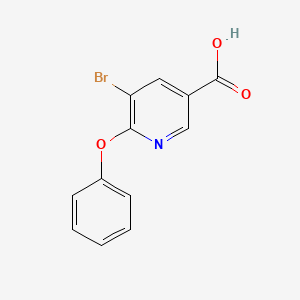 molecular formula C12H8BrNO3 B1391624 5-溴-6-苯氧基烟酸 CAS No. 1215764-12-7