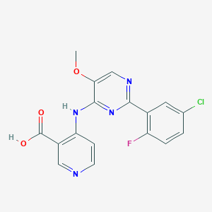 molecular formula C17H12ClFN4O3 B1391627 4-{[2-(5-氯-2-氟苯基)-5-甲氧基嘧啶-4-基]氨基}烟酸 CAS No. 674793-52-3