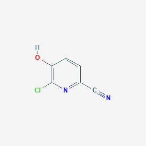 molecular formula C6H3ClN2O B13916284 6-Chloro-5-hydroxypicolinonitrile 