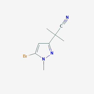 molecular formula C8H10BrN3 B13916308 2-(5-bromo-1-methyl-1H-pyrazol-3-yl)-2-methylpropanenitrile 