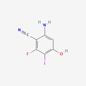 molecular formula C7H4FIN2O B13916329 6-Amino-2-fluoro-4-hydroxy-3-iodobenzonitrile 