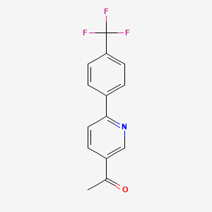 molecular formula C14H10F3NO B1391633 1-{6-[4-(Trifluoromethyl)phenyl]pyridin-3-yl}ethanone CAS No. 1216789-75-1
