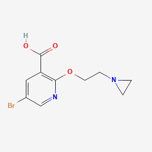 molecular formula C10H11BrN2O3 B1391635 2-(2-Aziridin-1-ylethoxy)-5-bromonicotinic acid CAS No. 1216378-82-3