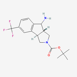 tert-butyl (3aS,8bR)-4-amino-7-(trifluoromethyl)-3,3a,4,8b-tetrahydro-1H-indeno[1,2-c]pyrrole-2-carboxylate