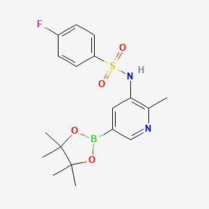 4-fluoro-N-[2-methyl-5-(4,4,5,5-tetramethyl-1,3,2-dioxaborolan-2-yl)pyridin-3-yl]benzenesulfonamide