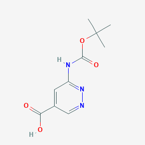 molecular formula C10H13N3O4 B13916370 6-((Tert-butoxycarbonyl)amino)pyridazine-4-carboxylic acid 