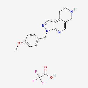 3-[(4-Methoxyphenyl)methyl]-6,7,8,9-tetrahydropyrazolo[3,4-c][2,7]naphthyridine;2,2,2-trifluoroacetic acid