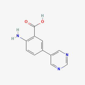 molecular formula C11H9N3O2 B13916395 2-Amino-5-(5-pyrimidinyl)benzoic acid 