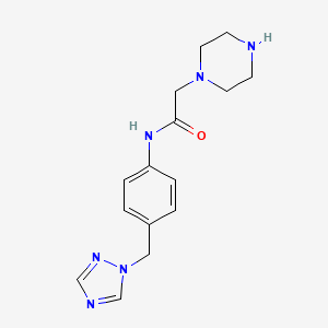 2-piperazin-1-yl-N-[4-(1,2,4-triazol-1-ylmethyl)phenyl]acetamide