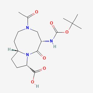 (5S,8S,10AR)-3-acetyl-5-((tert-butoxycarbonyl)amino)-6-oxodecahydropyrrolo[1,2-a][1,5]diazocine-8-carboxylic acid