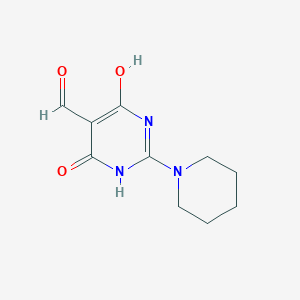 4-Hydroxy-6-oxo-2-(piperidin-1-yl)-1,6-dihydropyrimidine-5-carbaldehyde