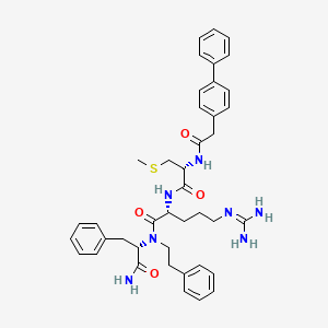 (2R)-N-[(2S)-1-amino-1-oxo-3-phenylpropan-2-yl]-5-(diaminomethylideneamino)-2-[[(2R)-3-methylsulfanyl-2-[[2-(4-phenylphenyl)acetyl]amino]propanoyl]amino]-N-(2-phenylethyl)pentanamide