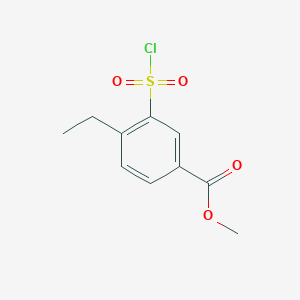 molecular formula C10H11ClO4S B13916485 Methyl 3-(chlorosulfonyl)-4-ethylbenzoate 