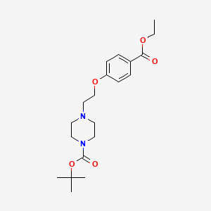 molecular formula C20H30N2O5 B1391650 4-{2-[4-(叔丁氧羰基)哌嗪-1-基]乙氧基}苯甲酸乙酯 CAS No. 1216410-07-9