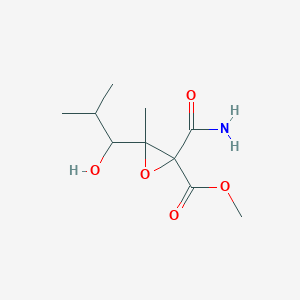 B139166 1-Carbamoyl-2,4-dimethyl-1,2-epoxy-3-hydroxy-1-(methoxycarbonyl)pentane CAS No. 142438-73-1