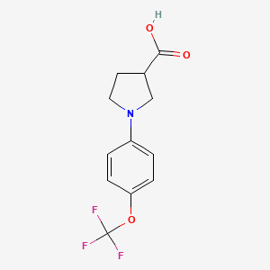 molecular formula C12H12F3NO3 B1391663 1-[4-(Trifluoromethoxy)phenyl]pyrrolidine-3-carboxylic acid CAS No. 1086375-06-5