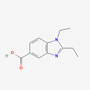 molecular formula C12H14N2O2 B13916681 1,2-Diethyl-1H-1,3-benzodiazole-5-carboxylic acid 