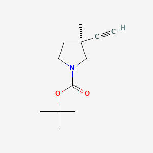 molecular formula C12H19NO2 B13916740 tert-butyl (3S)-3-ethynyl-3-methyl-pyrrolidine-1-carboxylate 