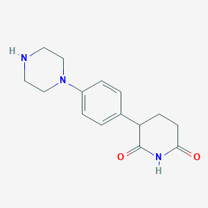 molecular formula C15H19N3O2 B13916747 3-[4-(1-Piperazinyl)phenyl]-2,6-piperidinedione 